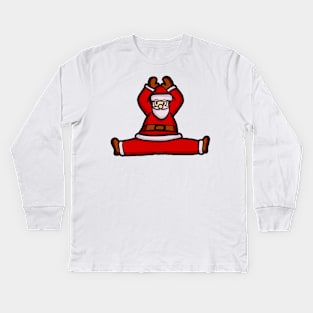 Santa Claus Doing Yoga Kids Long Sleeve T-Shirt